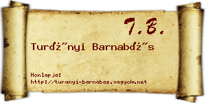 Turányi Barnabás névjegykártya