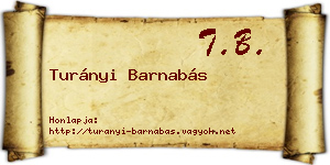 Turányi Barnabás névjegykártya