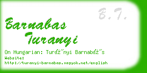 barnabas turanyi business card